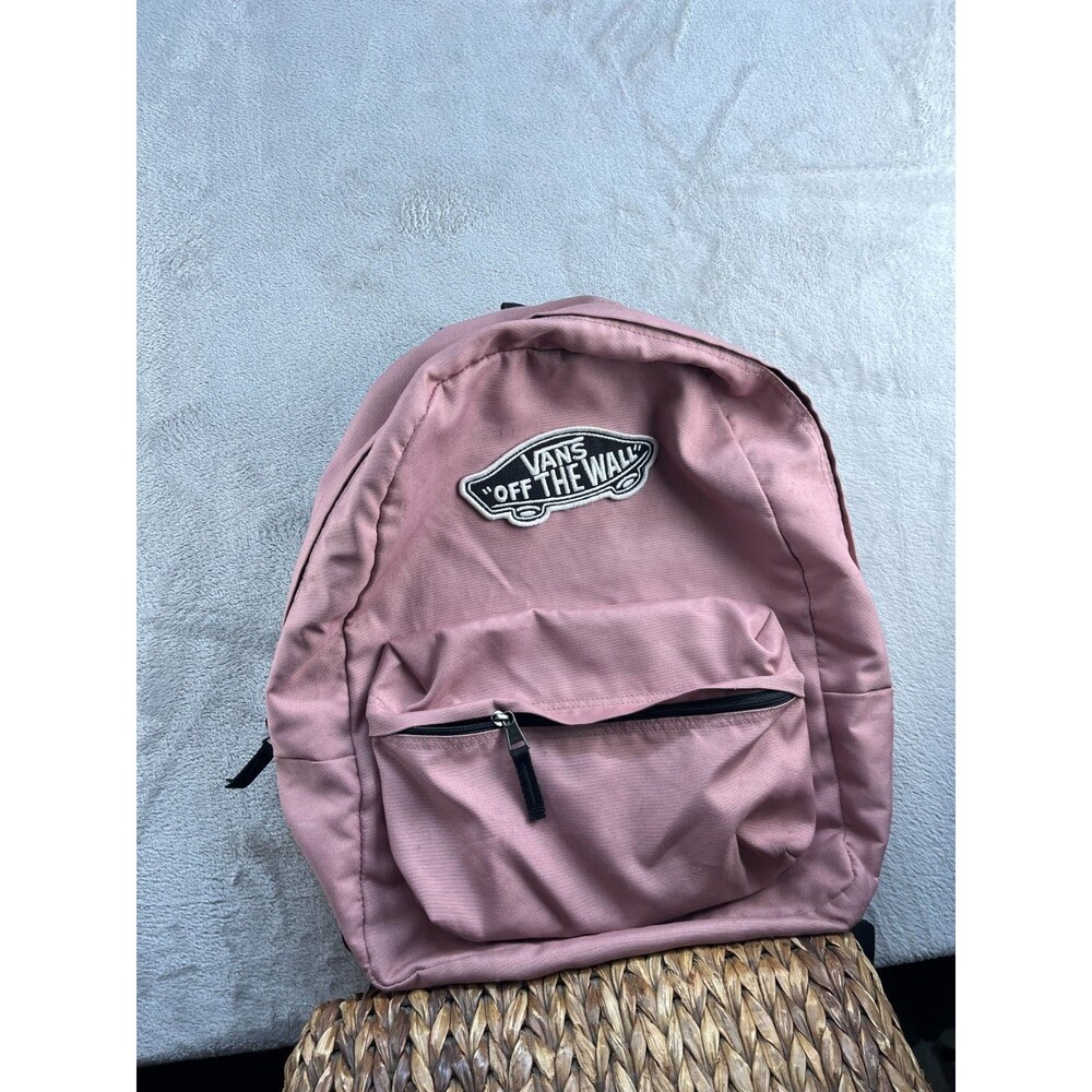 Vans Logo Backpack School Travel Bag Off The Wall Pink